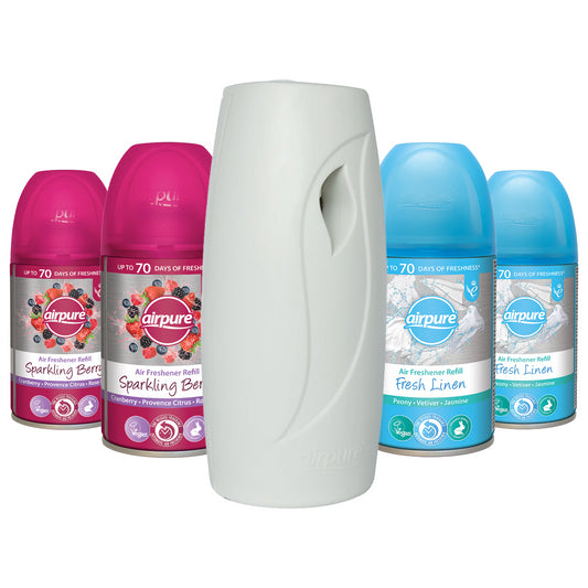 Airpure Automatic Air Freshener Spray Machine Refill Fragrance Spray Bundle Set