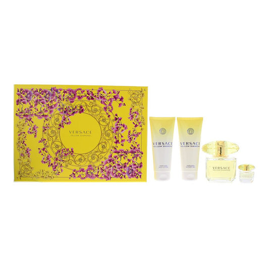 Versace Yellow Diamond EDT 90ml - Shower Gel 100ml - Body Lotion 100ml - EDT 5ml