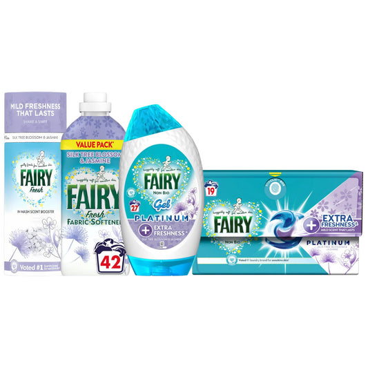 Fairy Silk Tree Blossom & Jasmine Fabric Softener Gel Pods Laundry Bundle Set