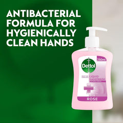 Dettol Hand Wash Liquid Antibacterial Handwash Pump Moisture Enriched Rose 250ml