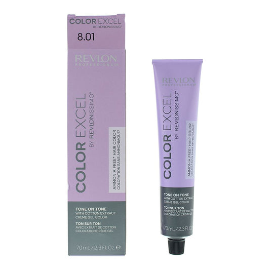 Revlon Color Excel 8.01 Light Natural Ash Blonde Hair Colour 70ml For Women