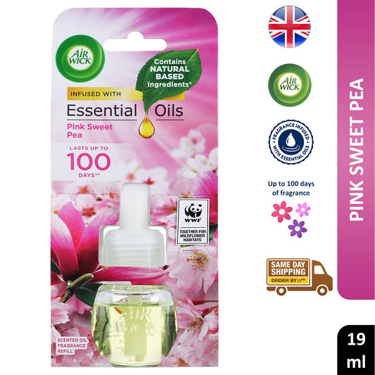 Air Wick Plug In Refills Scented Oil Air Freshener Pink Sweet Pea 19ml