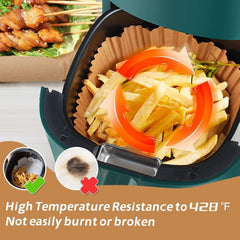 Air Fryer Disposable Non-Stick Baking Steamer Liner Paper Parchment Square 50Pcs