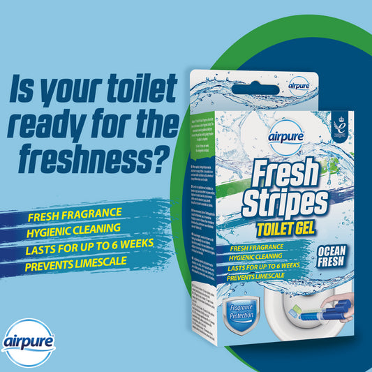 Airpure Fresh Stripes Toilet Gel Fresh Fragrance Ocean Fresh 45ml