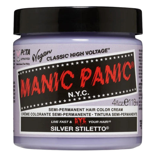 Manic Panic High Voltage Silver Stiletto Hair Dye SemiPermanent Color 118ml