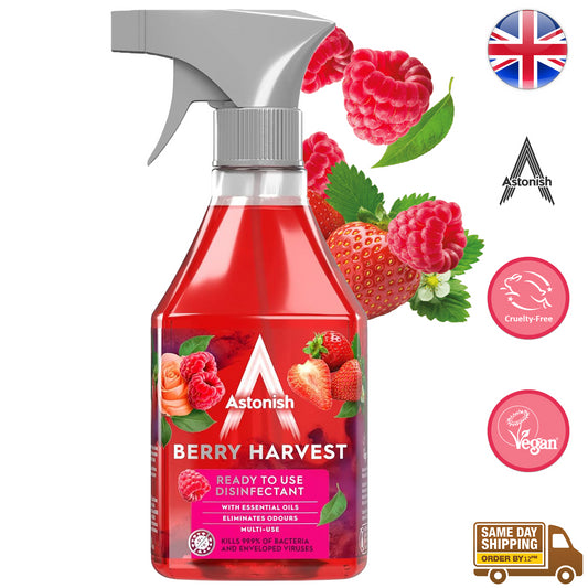 Astonish Disinfectant Ready To Use Surface Cleaner Spray Berry Harvest 550ml