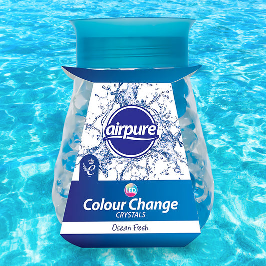 Airpure Led Colour Changing Crystals Home Air Freshener Ocean Fresh Fragrance