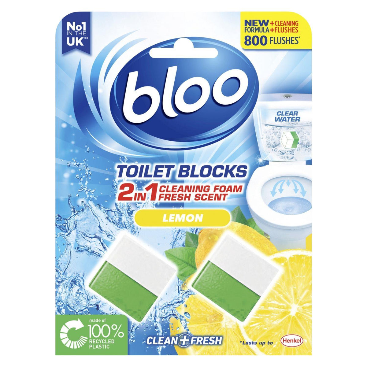 Bloo Toilet Blooks 2 In 1 Lemon Cleaning Foam Fresh Scent Limescale Prevention
