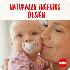 Nuk Genius Newborn Baby Dummies Soft & Flexible Silicone Pink Soothers 2Pk 6-18M