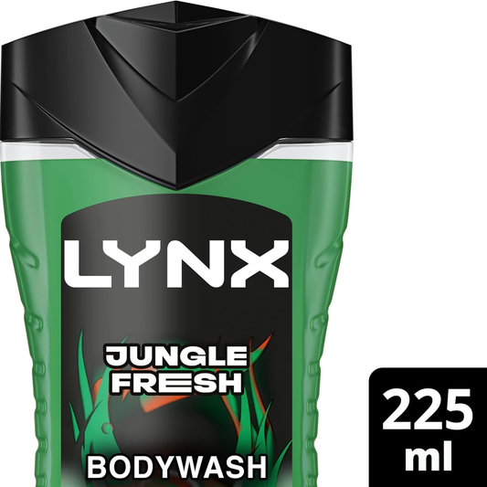 Lynx Jungle Fresh 3 in 1 Shower Gel 225ml - Body, Face & Hair Wash