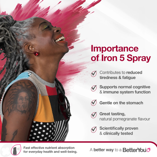 BetterYou Iron Daily Oral Spray 12ml 5mg - 2 Weeks Supply - Iron Supplement
