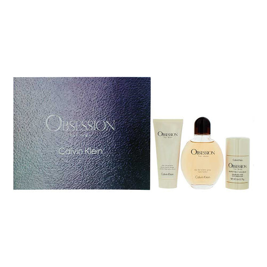 Calvin Klein Obsession For Men Eau de Toilette 3 Piece Gift Set