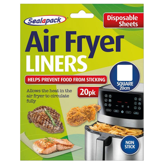20Pk Disposable Air Fryer Liner Paper Non-Stick Cooking 20Cm Square Sheet