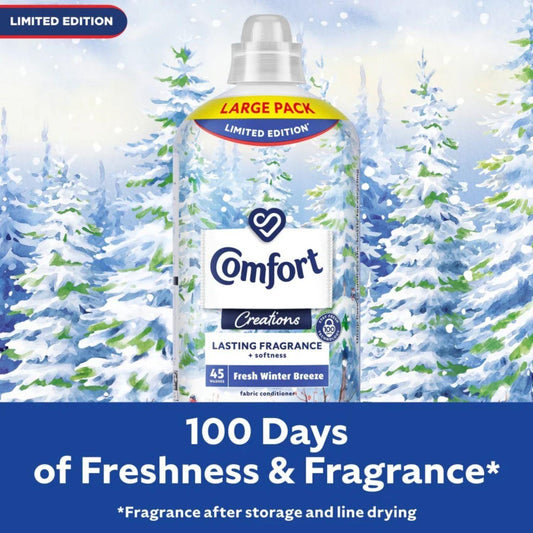 Comfort Fresh Winter Breeze Fabric Conditioner Long Lasting Fragrance 45W 1350ml