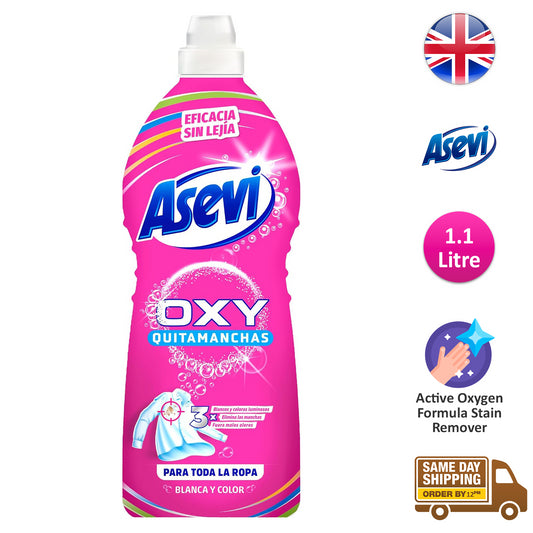 Asevi Oxy Gel Stain Remover White Coloured Clothes Fabric Cleaner 1.1L