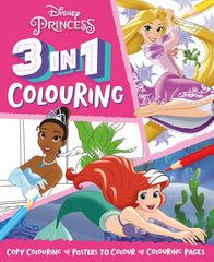 Disney Princess 3 In 1 Colouring Book Favourite Characters For Kids Boys Girls