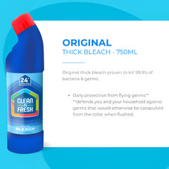 Clean N Fresh Thick Bleach Original Multi Purpose Kills 99.9% Bacteria 750ml