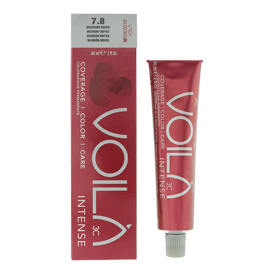 Intercosmo Voila� 3C Intense 7.8 Medium Toffee Hair Colour 60ml For Women