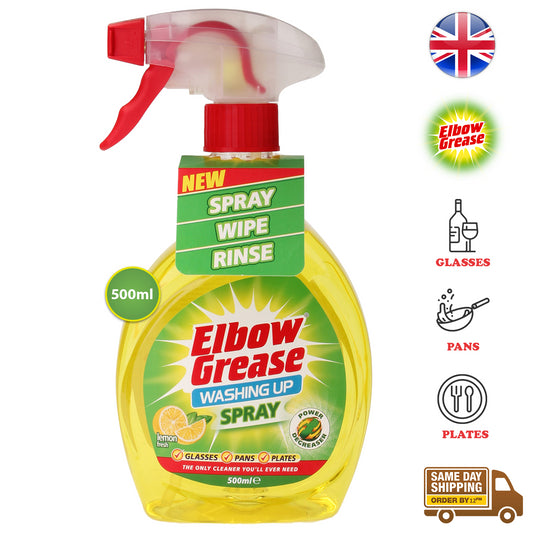 Elbow Grease Washing Up Spray Power Degreaser Kitchen Dish Dirt Cleaner 500ml