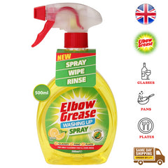 Elbow Grease Washing Up Spray Power Degreaser Kitchen Dish Dirt Cleaner 500ml