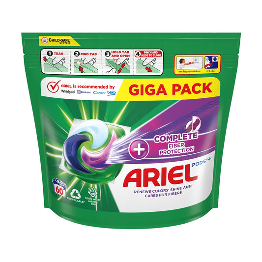 Ariel All In 1 Pods Laundry Detergent Tablets Complete Fiber Protection 60 Wash