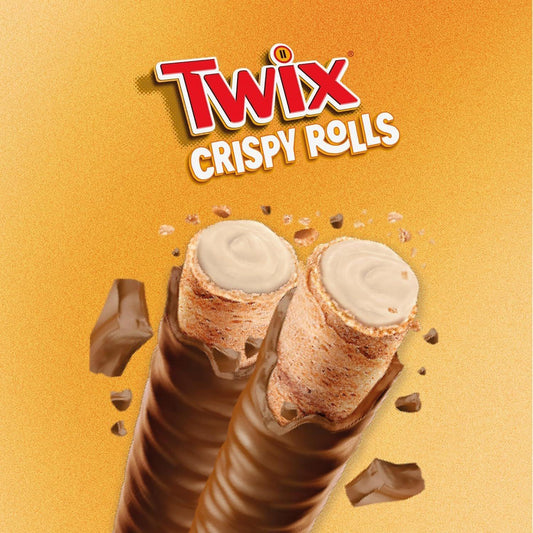Twix Crispy Rolls Chocolate Covered Biscuit Twin Bars For Christmas Gifts 22.5G