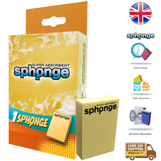 Sph2Onge Cleaning Sponge Non Drip Super Absorbent Surface Dirt Cleaner Yellow