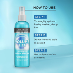 John Frieda Volume Lift Lightweight Conditioning Mist 200ml for Fine & Flat Hair