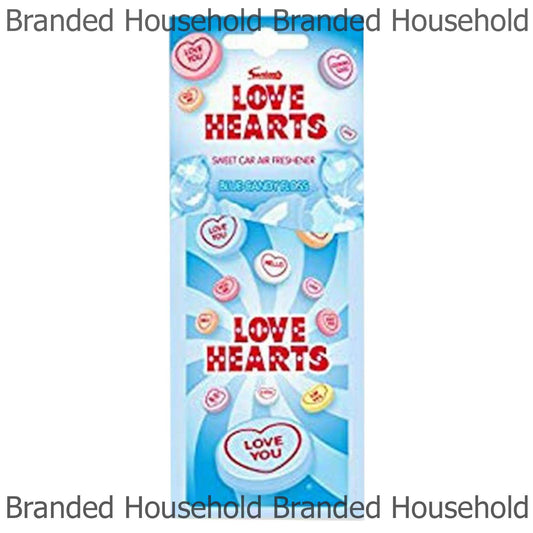 Swizzels Love Hearts Car Air Freshener Blue Candy Floss