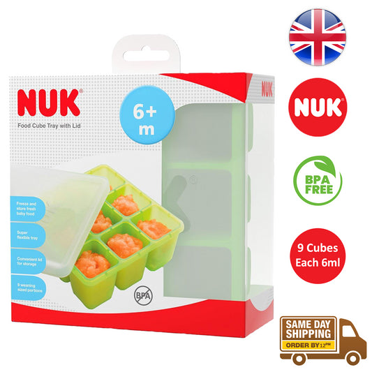 Nuk Food Cube Tray With Lid|Freezing Baby Food|Dishwasher Safe|Bpa Free|6M+