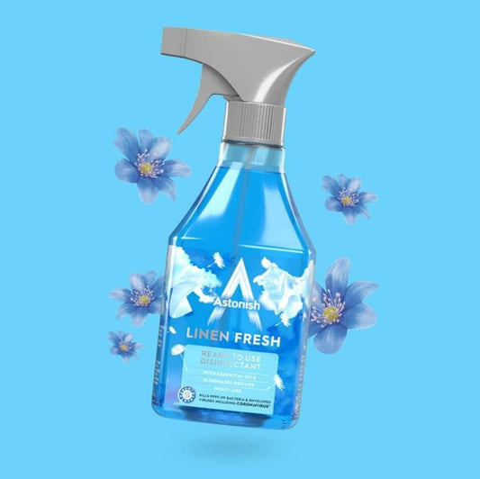 Astonish Disinfectant Ready To Use Surface Cleaner Spray Linen Fresh 550ml