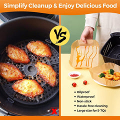Air Fryer Disposable Non-Stick Baking Steamer Liner Paper Parchment Square 50Pcs