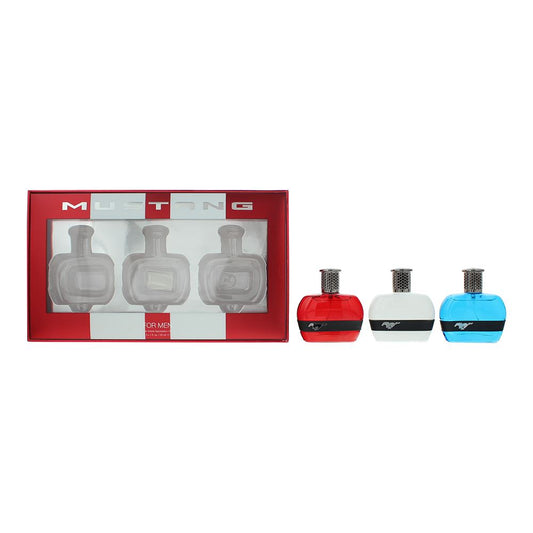 Mustang 3 Piece Gift Set: Eau de Toilette 3 x 30ml Mens Fragrance