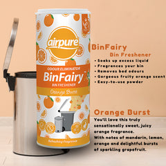 Airpure Bin Freshener Powder Fairy Odour Eliminator Orange Burst Fragrance