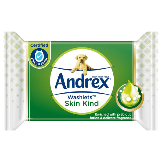 Andrex Skin Kind Washlets Flushable Toilet Tissue Wipes Moist Cleaning