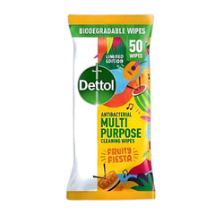 Dettol Fruity Fiesta Anti Bacterial Surfaces Kitchen Bathroom Cleaning 50 Wipes