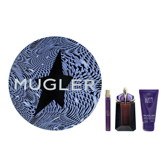 Mugler Alien 3 Piece Gift Set:Eau de Parfum 60ml , EDP 10ml, Body Lotion 50ml