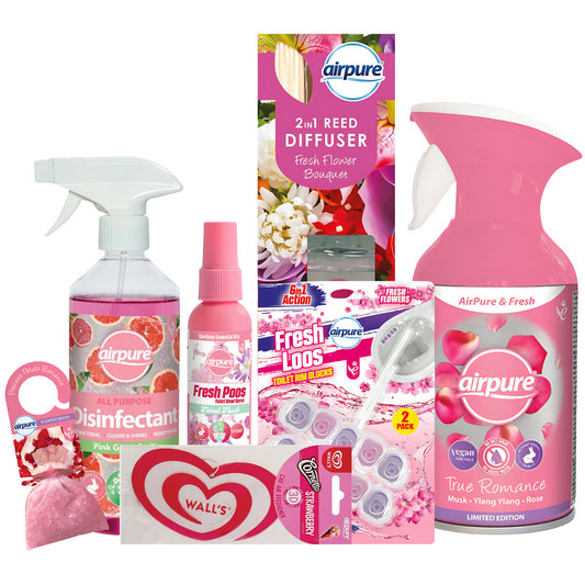 Airpure Walls Air Freshener Fresh Scented & Cleaner Rim Blocks Spray Bundle Set