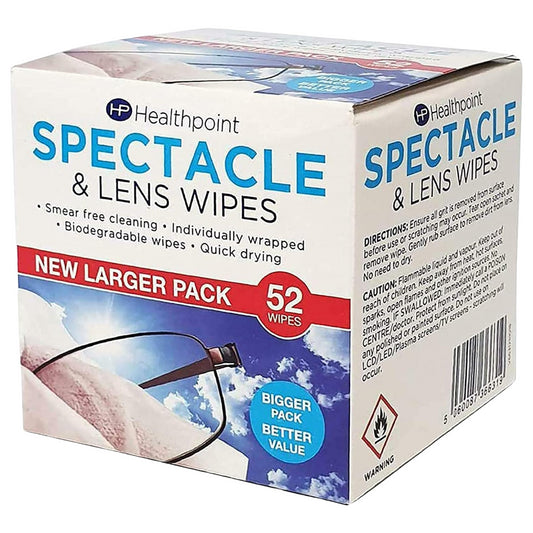 Spectacle Lens Cleaning Glasses 52 Wipes Quick Gentle Deep Cleaner x1