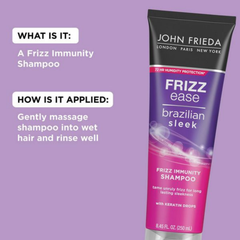 John Frieda Frizz Ease Brazilian Sleek Frizz Immunity Shampoo 250ml