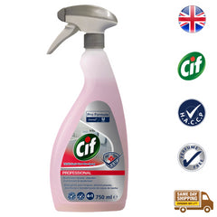 Cif 4 In 1 Washroom Cleaner Spray Disinfectant Descaler Deodoriser 750ml