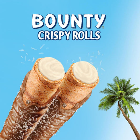Bounty Crispy Rolls Chocolate Covered Biscuit Twin Bars For Christmas Gift 23.4G