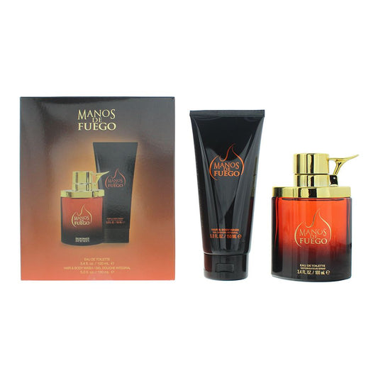 Manos De Fuego Caliente 2 Piece Gift Set: EDT 100ml, Hair & Body Wash 150ml