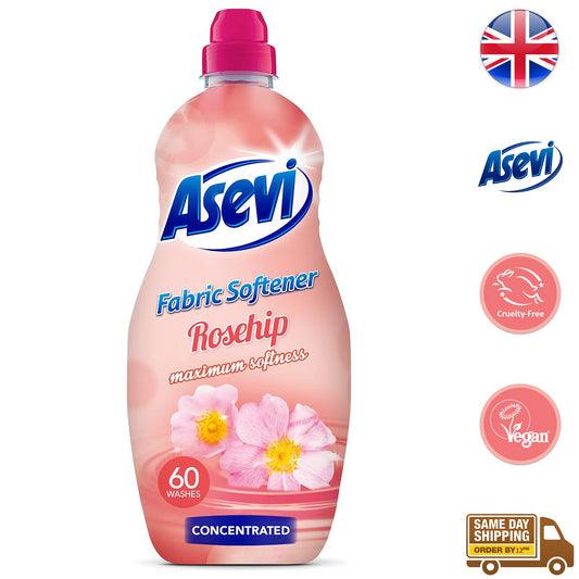 Asevi Clothes Fabric Softener Rosehip Laundry Liquid Long Last 60 Washes 1.38L