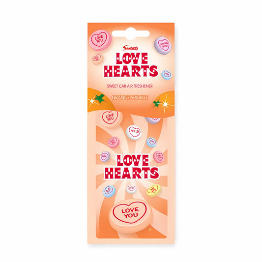 Swizzels Love Hearts Car Air Freshener Orange Sparkle