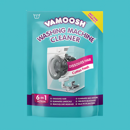 Vamoosh Washing Machine Cleaner Dissolves Hair 6In1 Action Blockages Bundle Set