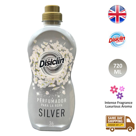 Disiclin Fabric Clothes Laundry Perfumer Liquid 36 Washes Silver 720ml