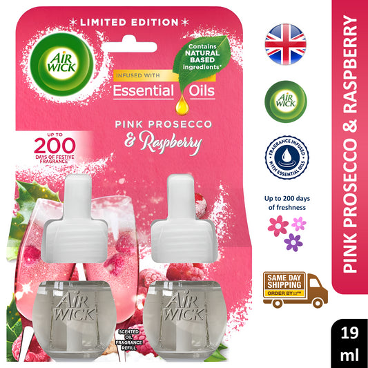 Airwick Electric Plugin Scented Oil Refill Air Freshener Prosecco Raspberry 19ml