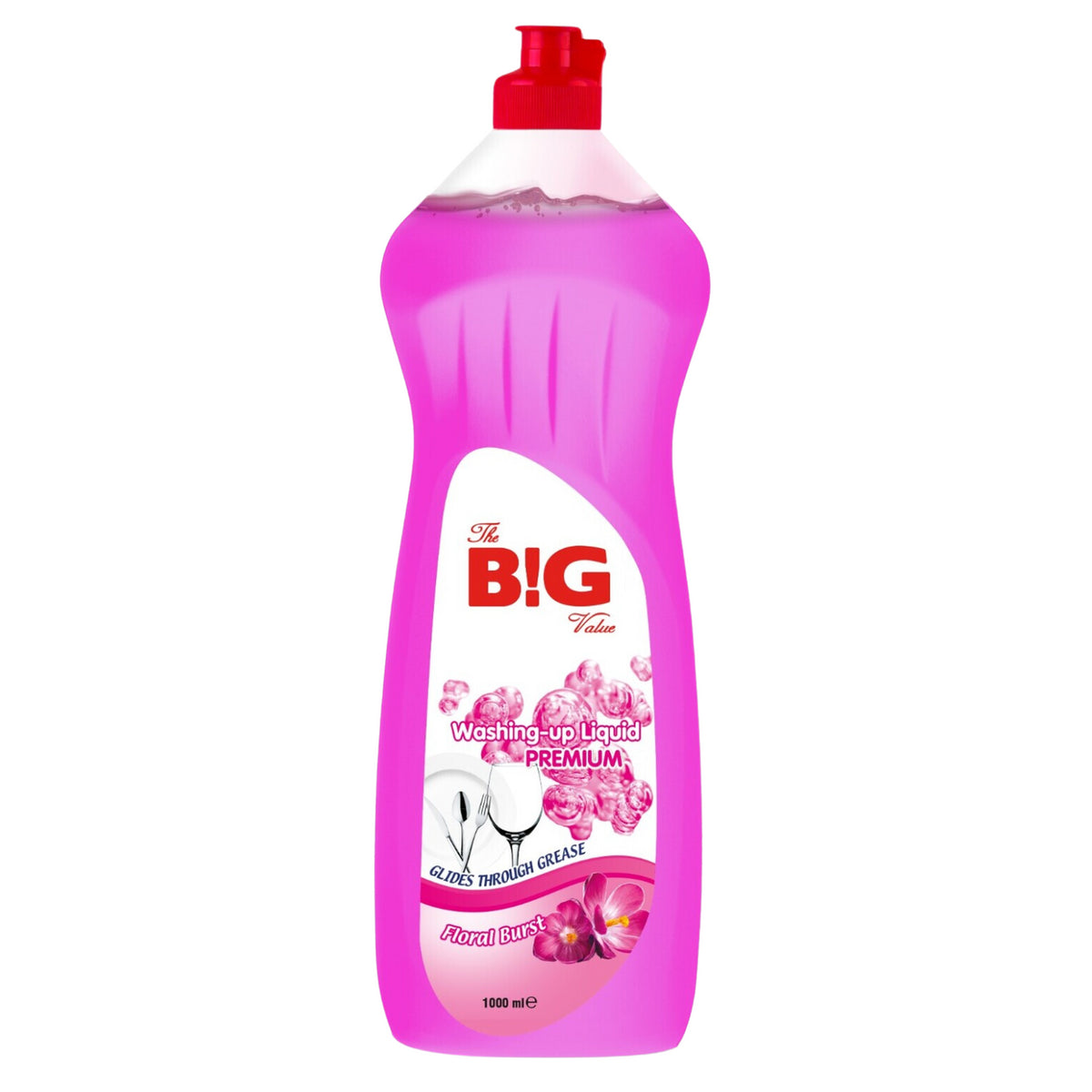 The Big Value Floral Burst Washing Up 1L Liquid For Hand Washing-Dishes Pot Pan