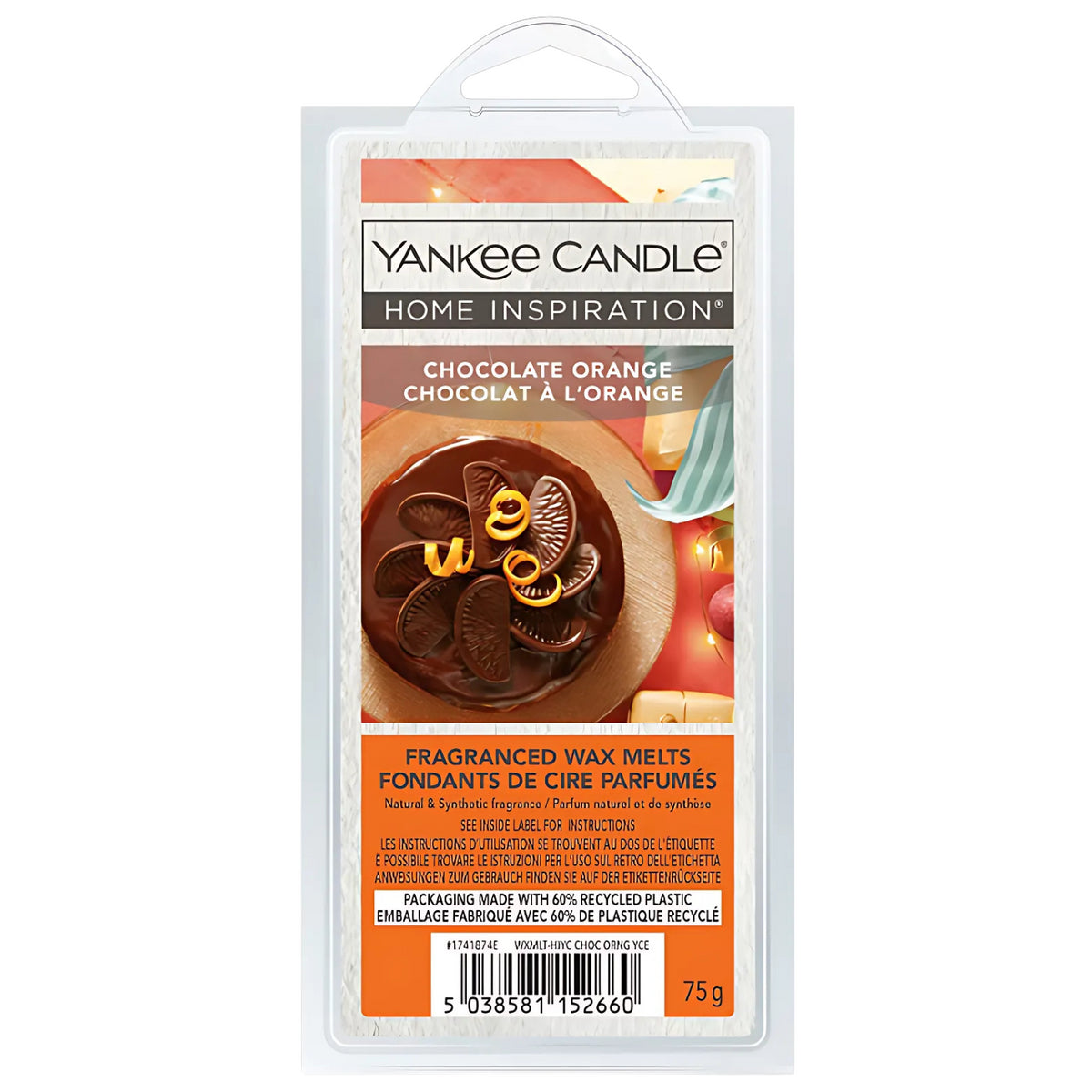 Yankee Candle Wax Melts Scented Home Room Fragrance Chocolate Orange 75G
